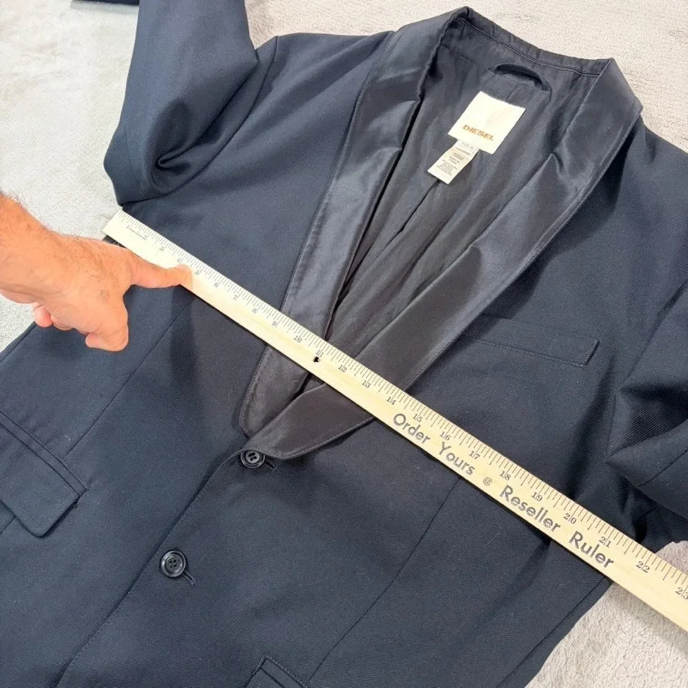 Diesel 2 Button Shawl Tuxedo Jacket Blazer in Black Wool Blend Men XL Designer